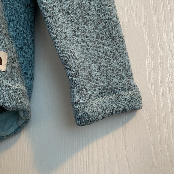 The North Face Girls Large Blue Quarter Zip Hooded Fleece Pullover - Picture 6 of 8